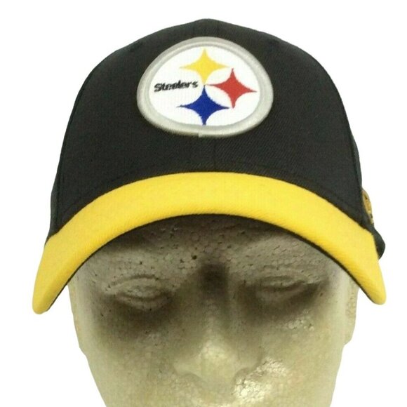 Pittsburgh Steelers New Era 39Thirty Fitted Hat Cap Size M/L Black & Yellow - Picture 2 of 9